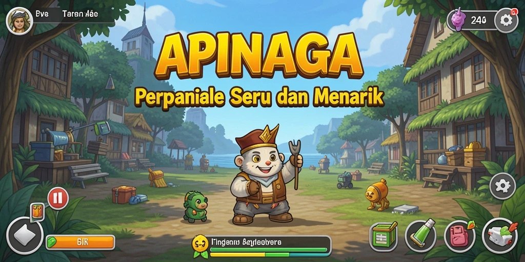 Tampilan gameplay APINAGA yang menarik dan interaktif.
