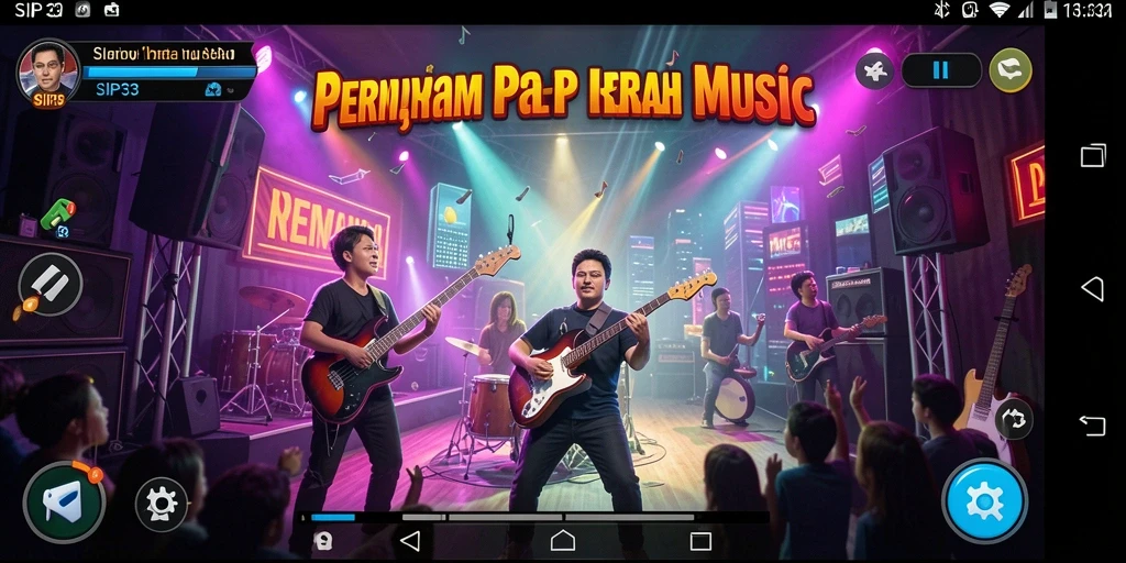 Tampilan gameplay SIP33 yang seru dan penuh irama musik.