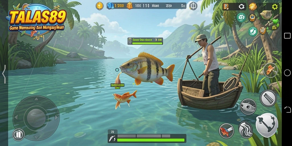 Gameplay menarik dalam TALAS89 dengan berbagai ikan untuk ditangkap.
