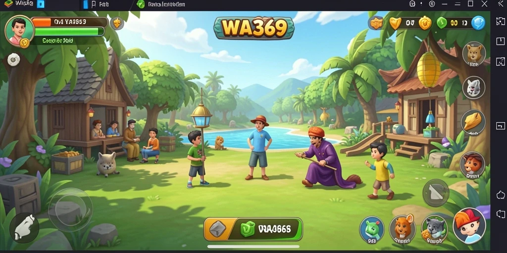Tampilan gameplay seru dan menarik dari WA369 yang penuh warna.