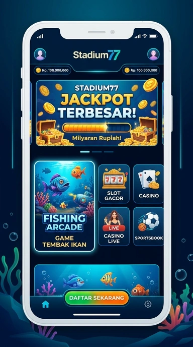 Tampilan antarmuka stadium77 yang bersih dan terorganisir.